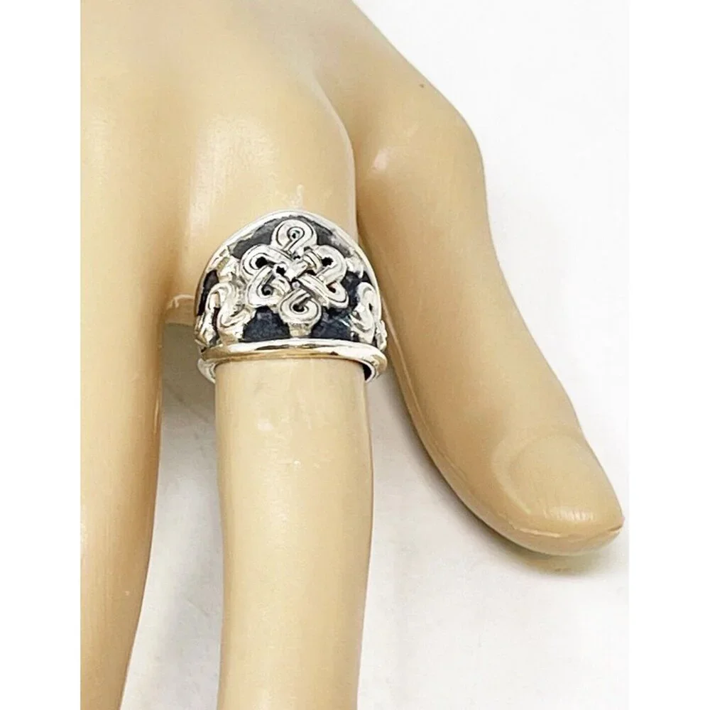 Vintage 925 Sterling Silver Chunky Irish Celtic Love Knot Band Ring Size 6